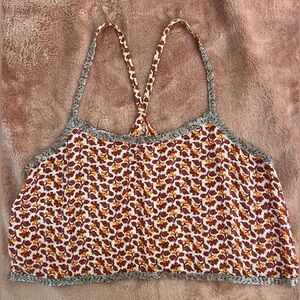 Valija Floral Cropped Camisole in Red, Yellow, Cream